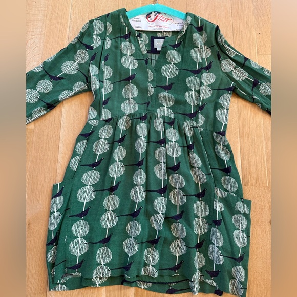 Anthropologie Green Dress with Tree Pattern - Picture 2 of 8